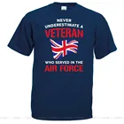 Футболка с надписью Never underestite для ветеранов военно-воздушных сил, футболка в подарок королевские рафы, модная уличная одежда