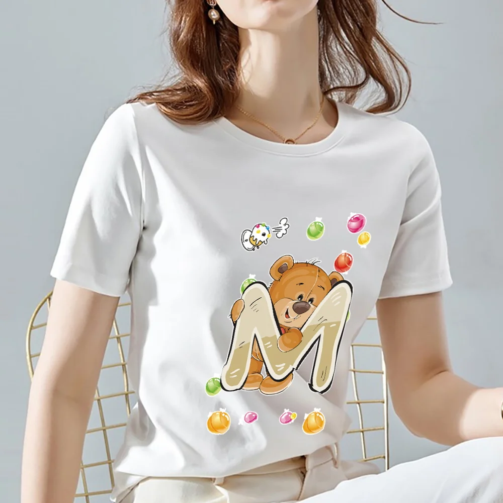 Футболка женская с надписью L и круглым вырезом | Женская одежда