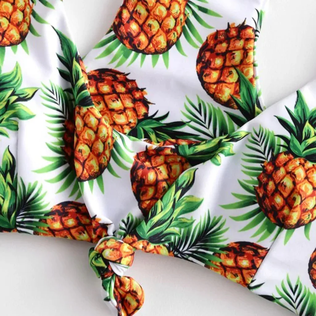 Комплект бикини с принтом фруктов женские купальники в стиле бохо эффектом пуш