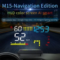 newest hud m15 head up display overspeed speedometer warning obd2 gauge projector speed obd meter mileage car accessories