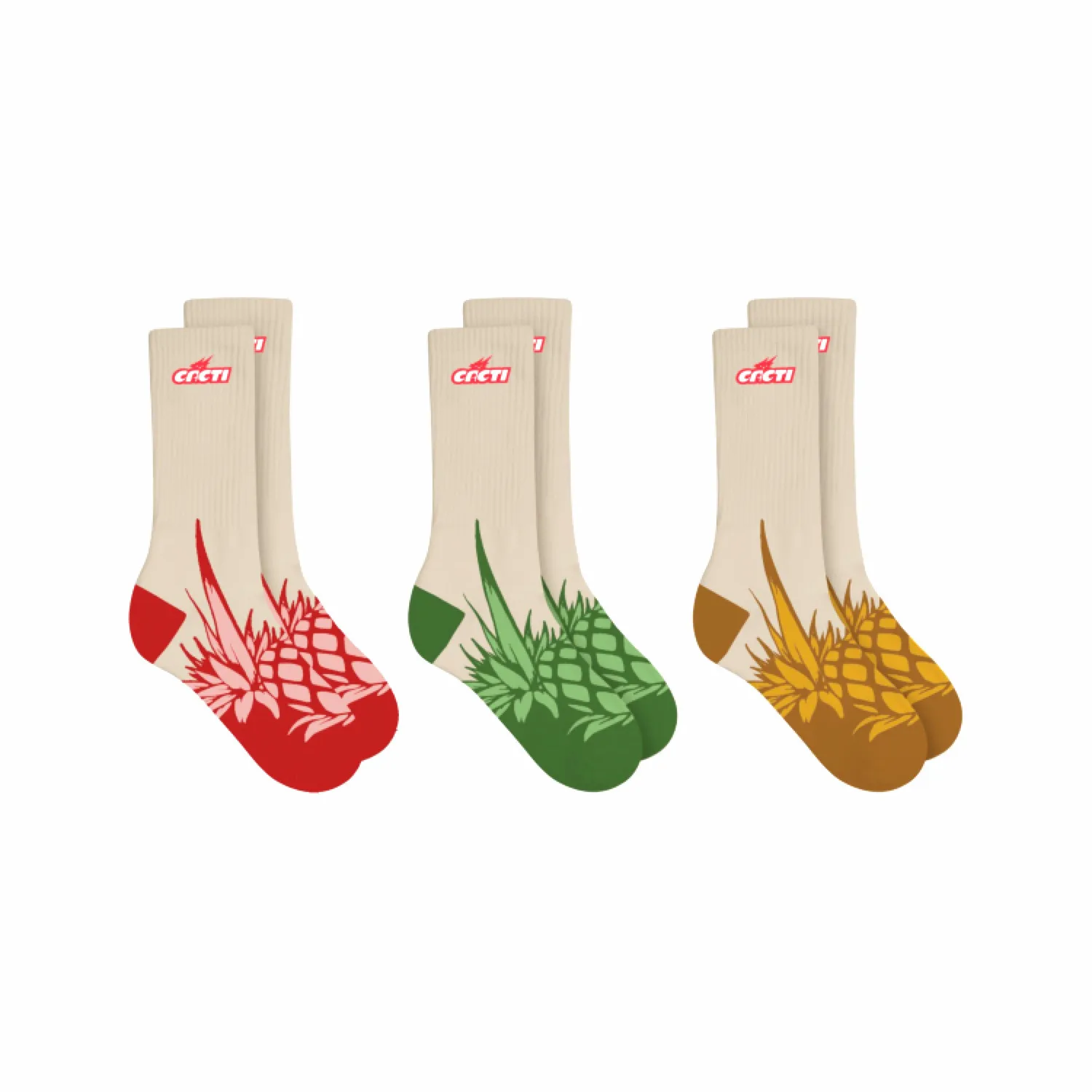 

Tide brand Travis ScottTS pineapple socks red, yellow and green letters European and American men and women in tube cotton socks