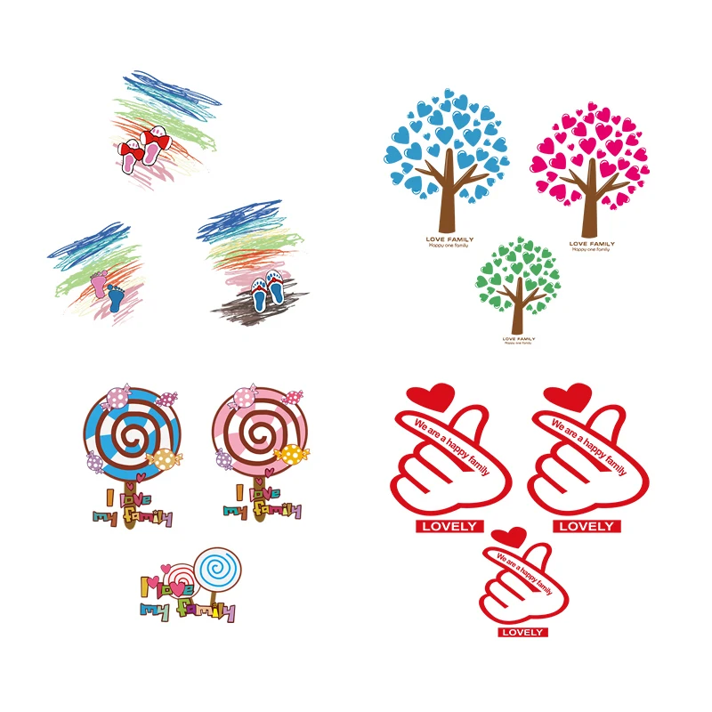

DIY T-shirts For Warm Family Members, Parent-child Heat Transfer, Cute Lollipop Pattern Printing Stickers, Ironing On Clothes