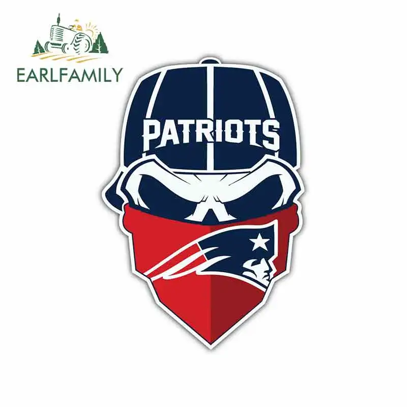 EARLFAMILY, 13 см x 11,4 см, наклейки для автомобилей New England Patriots, подходят для автомобилей VAN SUV Occlusion, царапины, Водонепроницаемый виниловый материал