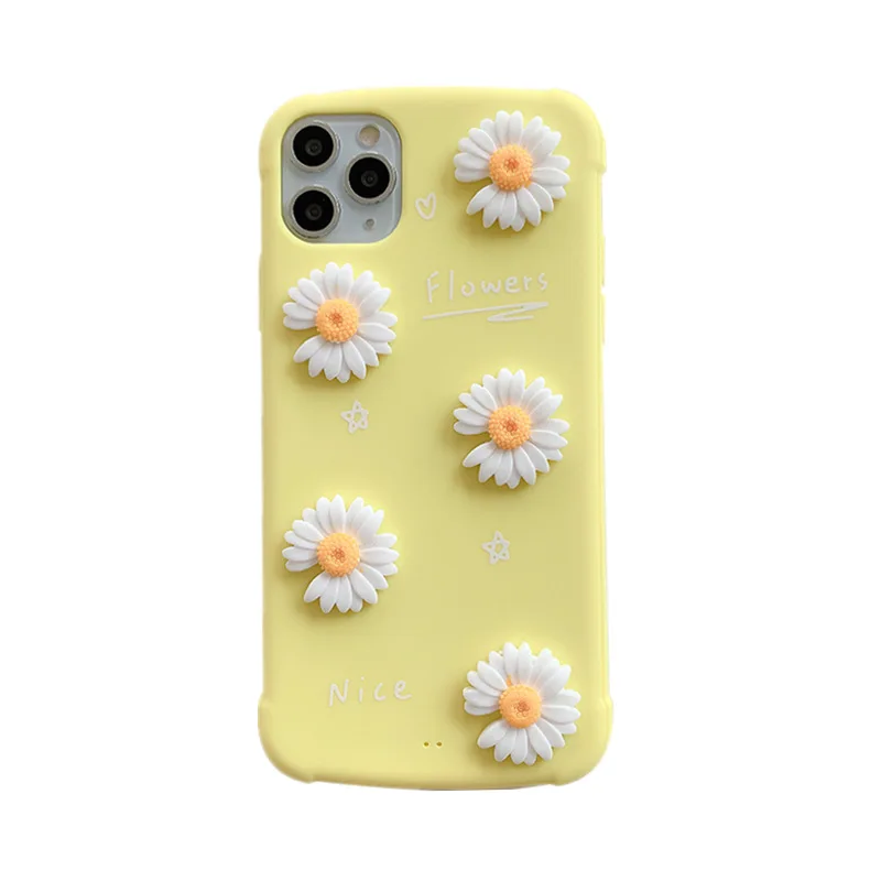 

Korea Cute 3D Little daisies flower soft phone case for iphone X XR XS 11 Pro MAX 6S 7 8 plus