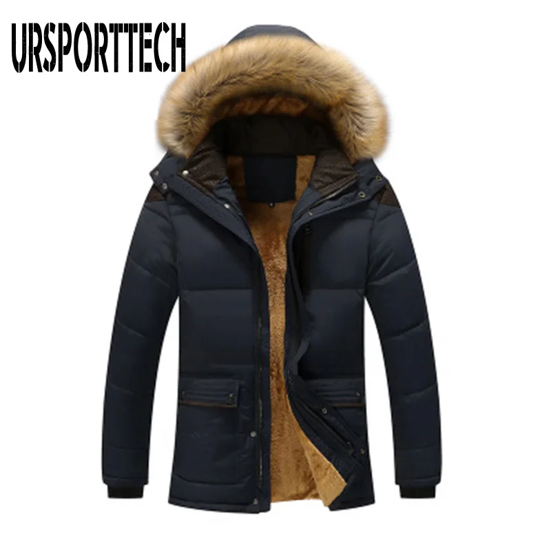 M-7XL Fur Collar Hooded Men Winter Jacket Men 2019 New Fashion Warm Wool Liner Man Jacket and Coat Windproof Male Parkas Casaco