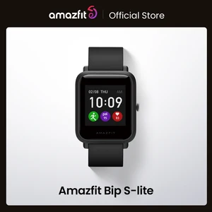 global version amazfit bip s lite smartwatch color display 5atm waterproof swimming smart watch 1 28inch for android ios phone free global shipping