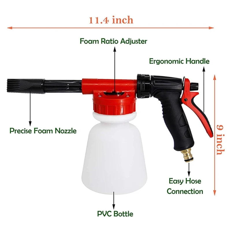 

Snow Foam Lance Foam Ratio Adjuster ABS Bottle for Car Motorcycle Window Clean