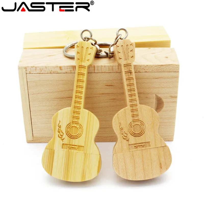 USB-флеш-накопитель JASTER на гитару 4 ГБ 8 16 32 64 usb 2 0 деревянная коробка | Компьютеры и