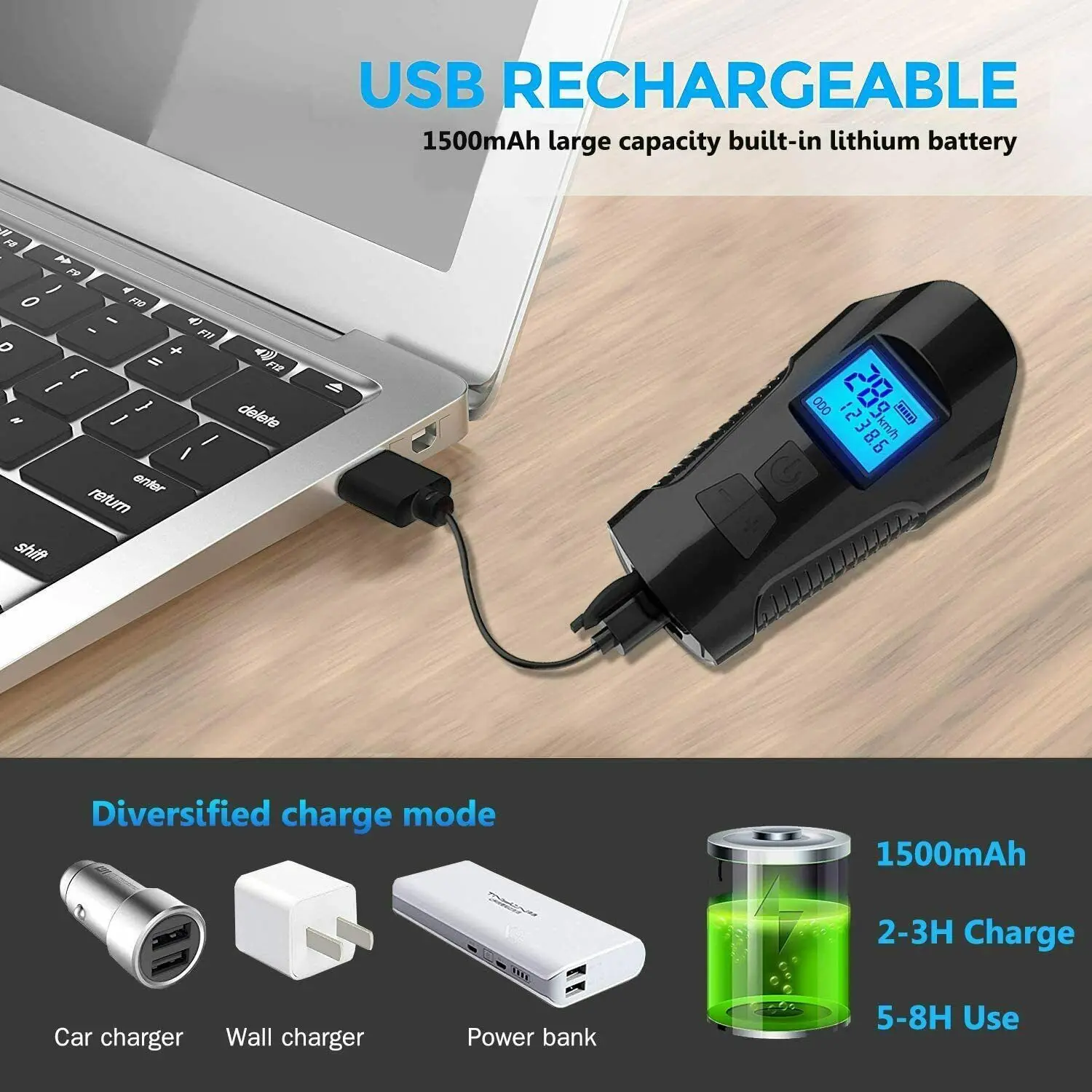 Водонепроницаемый велосипедный светильник USB Перезаряжаемый передний s
