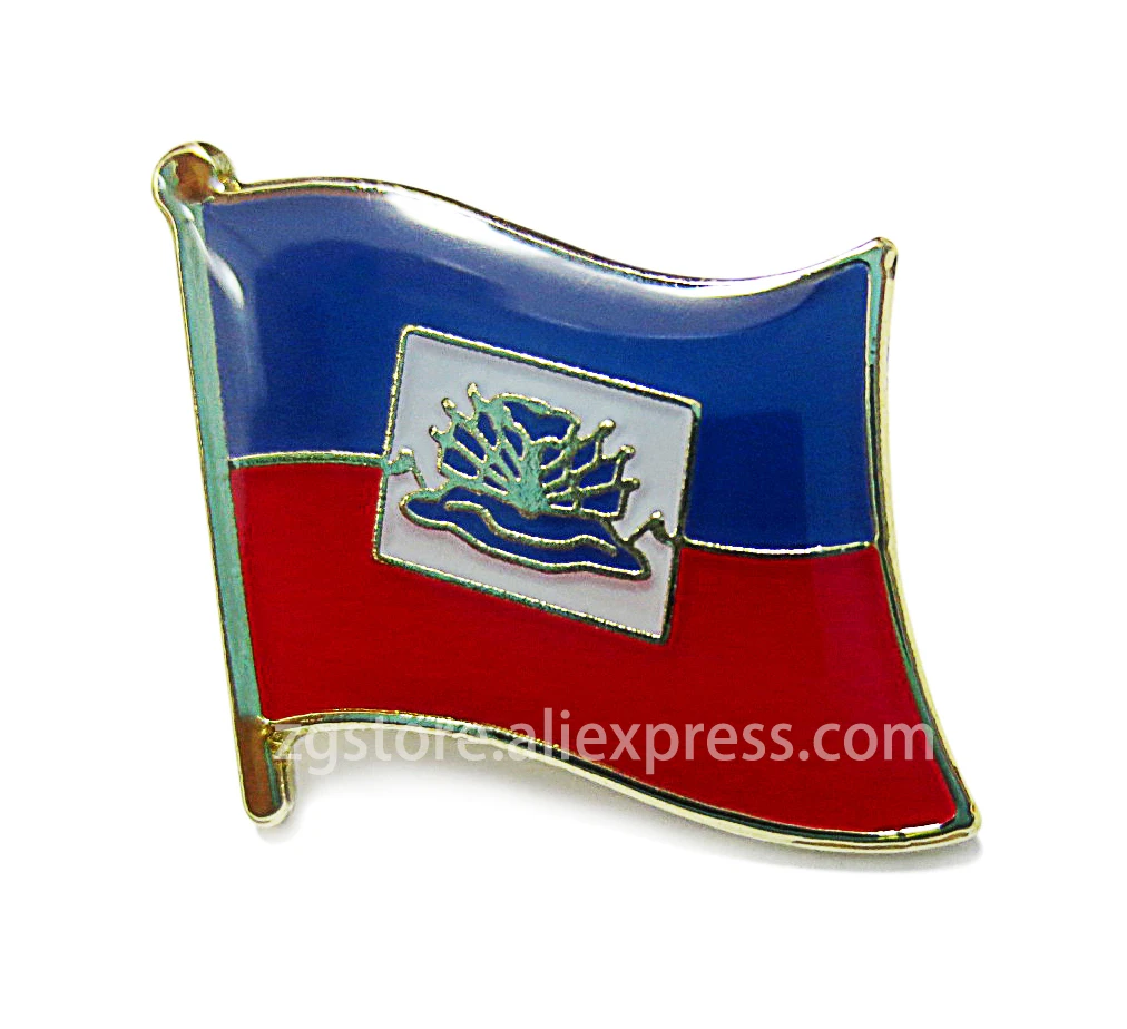 

Wholesale Lot of 10 pcs National flag Lapel Pins brooch Badge Emblem Haiti