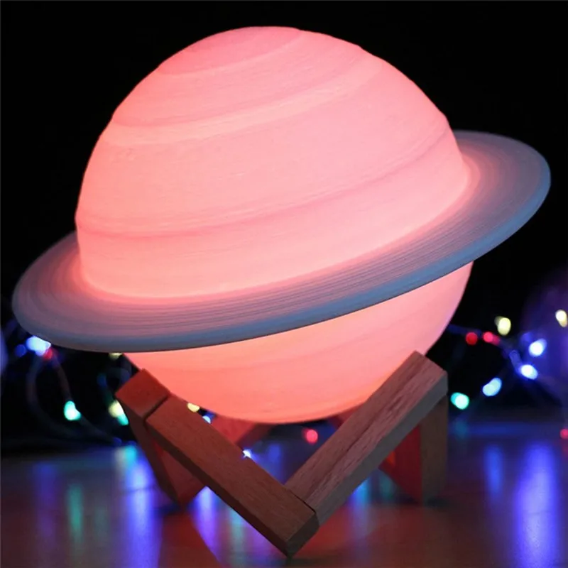 Креативная лампа Saturn с 3D принтом сенсорный пульт дистанционного управления