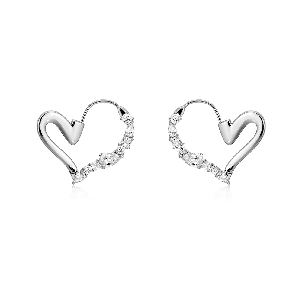 

Original design love irregular stitching zircon earrings 2021 summer new earrings women