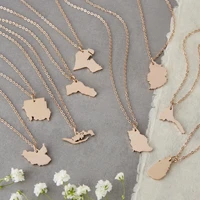 choose your hometown map necklace bracelet stainless steel pendant necklaces for women gold charm jewelry patriotic best gifts