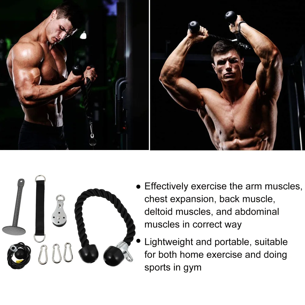 

1 Set Tricep Rope Down Cable Machine Attachment Tricep Pulley System