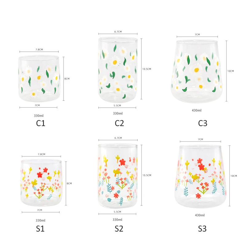 

Korea Little Fresh Daisy Forest Glass Heat-resistant Water Mug