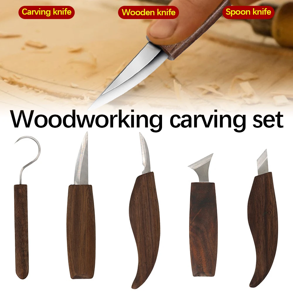 

2/3/5 Pcs Chisel Woodworking Cutter Hand Tool Set Wood Carving Knife DIY Peeling Woodcarving Spoon Carving Cutter