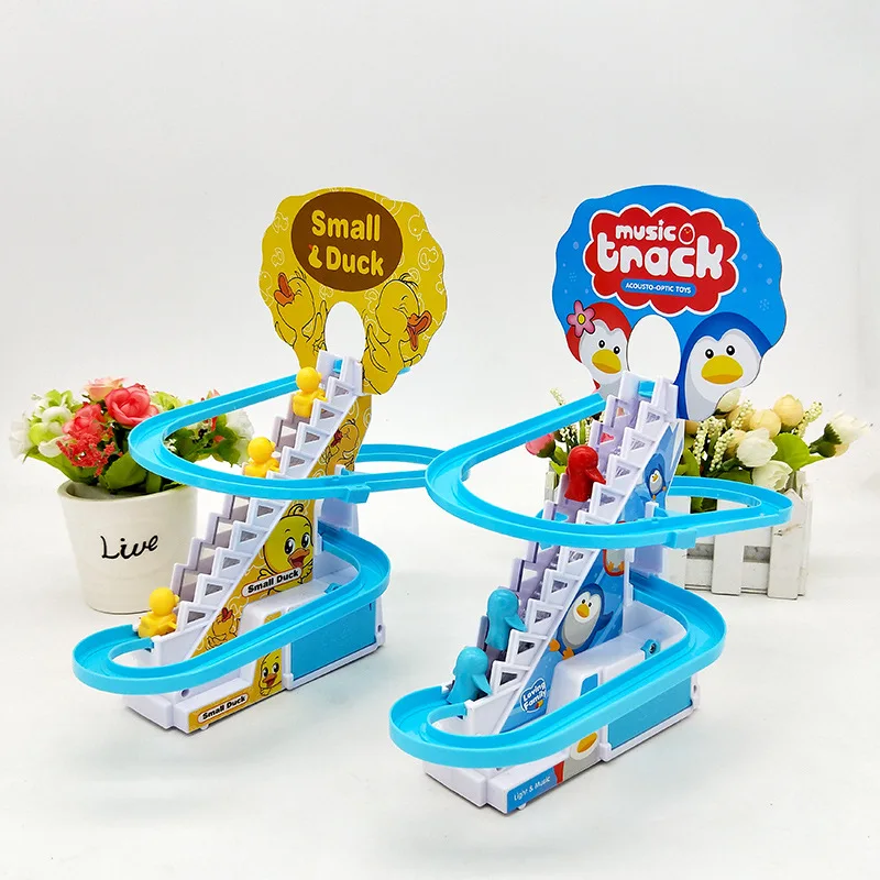 

Arctic Fun Playful Penguin Race Set with Flashing Lights & Music On/Off Button for Quiet Play, Jolly Penguin Slide Playset