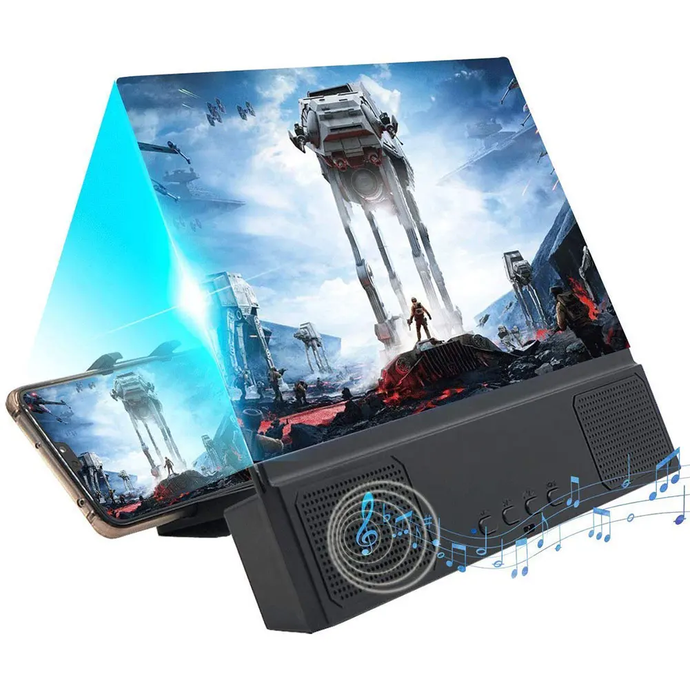 Мобильный телефон 12 дюймов 3D экран видео Складная лупа изогнутый увеличенный