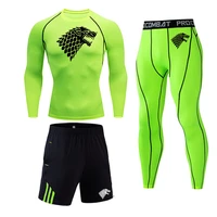mens mma compression sets tracksuit mens sport jogging suit running set rashgard gym clothing men fitness workout tight