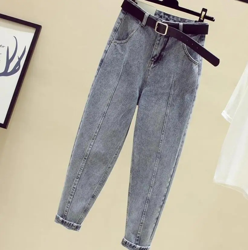 

Plus Size 5XL Boyfriend Jeans Women Spring Autumn Fashion Streetwear High Waist loose Denim Harem Pants Jeans r148