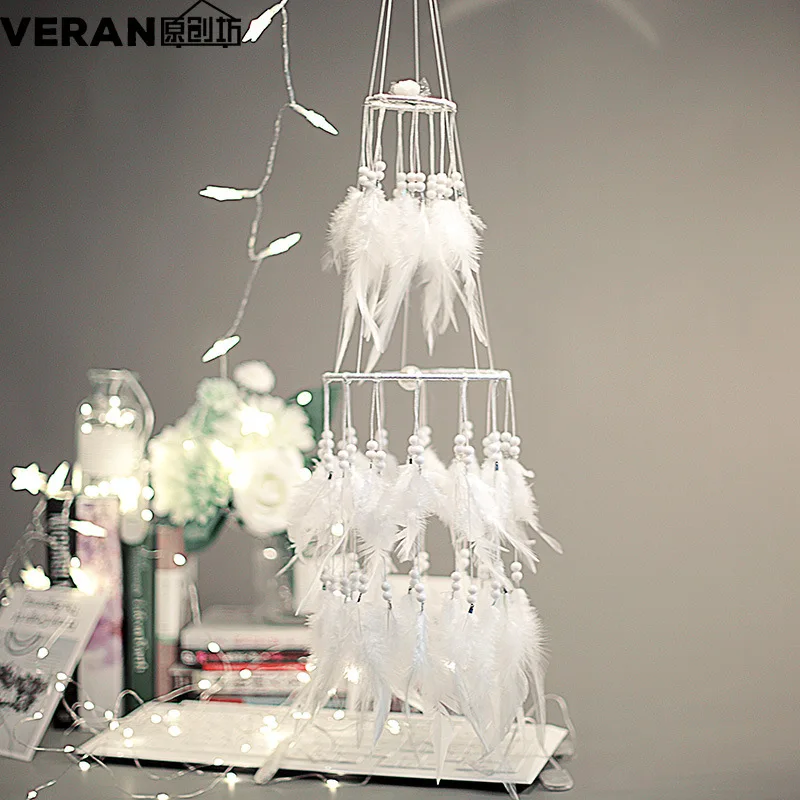 

Креативный двухслойный ночник Ловец снов, колокольчик ветра, украшение для дома, подвеска мечты, подвеска