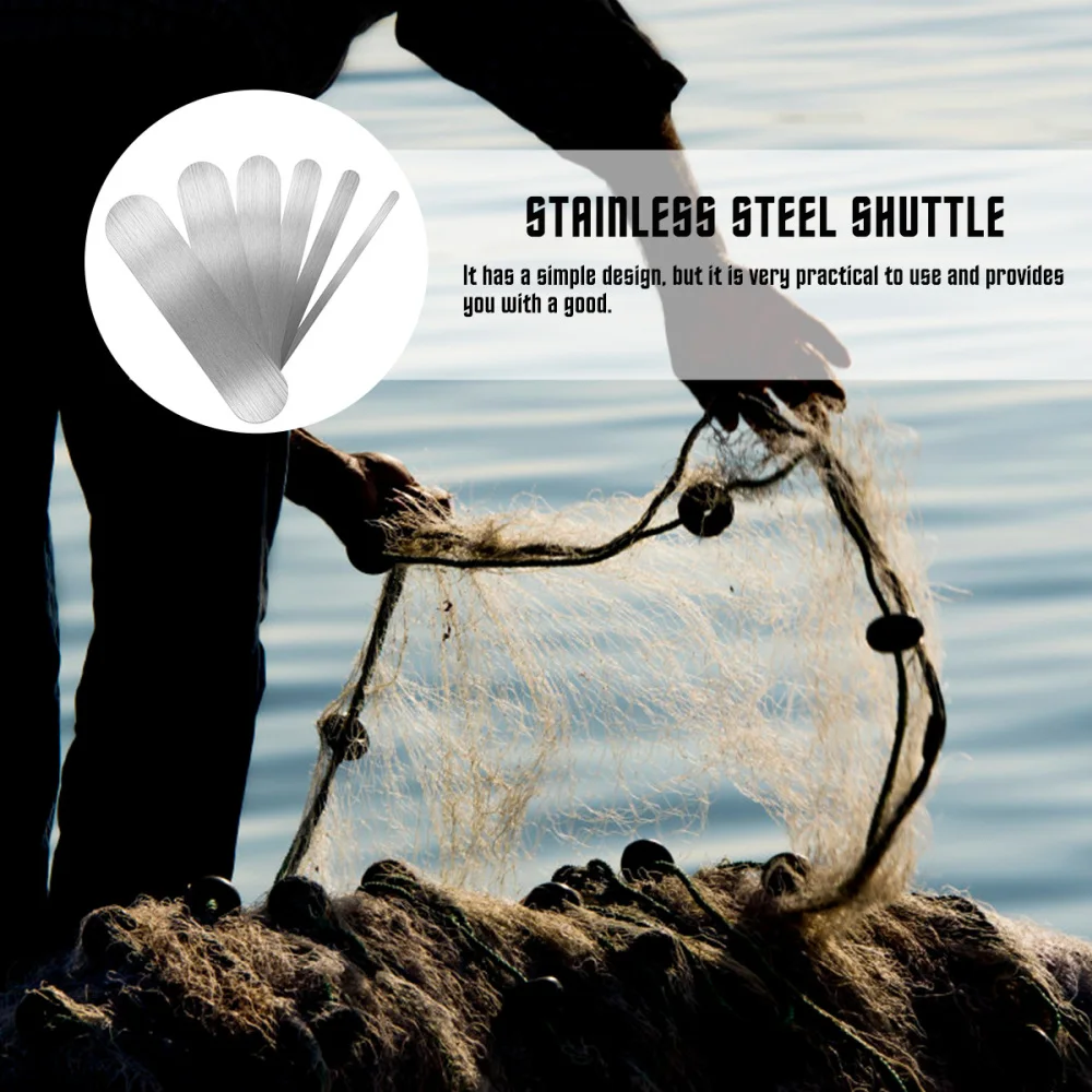 

6pcs Durable Fish Net Repair Tool Stainless Steel Shuttles Net Shuttle Board