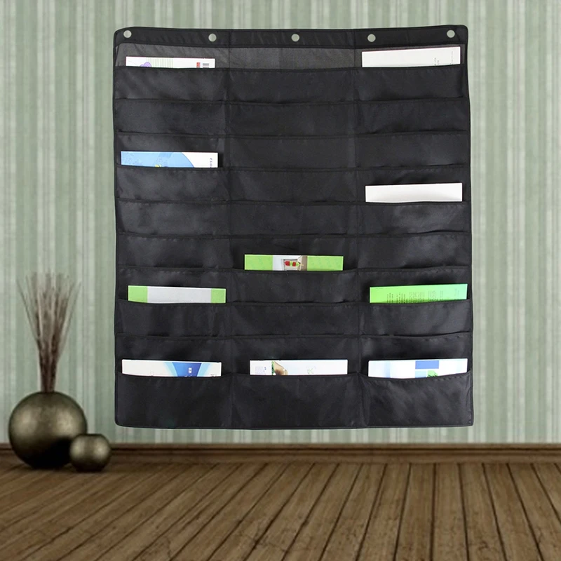 Heavy Duty Storage Pocket Chart with 30 Pockets 5 over Door Hangers Included | Hanging Wall File Organizer - Organize Your Assig Канцтовары