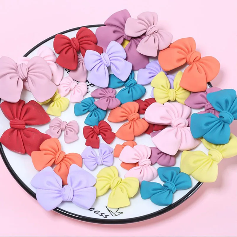 

10Pcs Lovely Bowknot Flat Back Patch Clothing Hairpin Crafts Accessories DIY Scrapbooking Cartoon Embellishments Flower