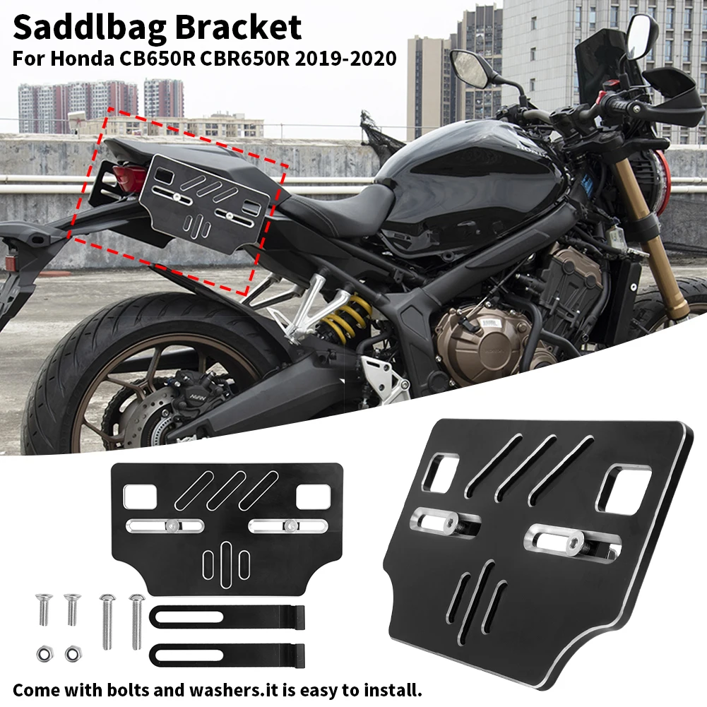 Motorcycle Saddle Bag Mounting Bracket Luggage Rack Side bag Holder Bracket Black For 2019 2020 Honda CBR650R CB650R Accessories