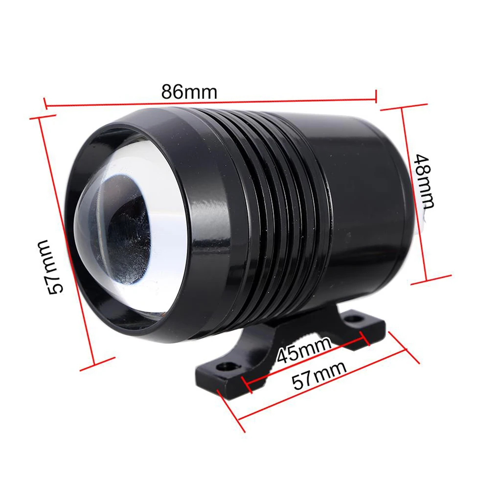 

30W Super Bright Tri-model Motorcycle LED Headlight Lens 12V-60V 1200LM Car ATV Driving Foglight Auxiliary Spotlight