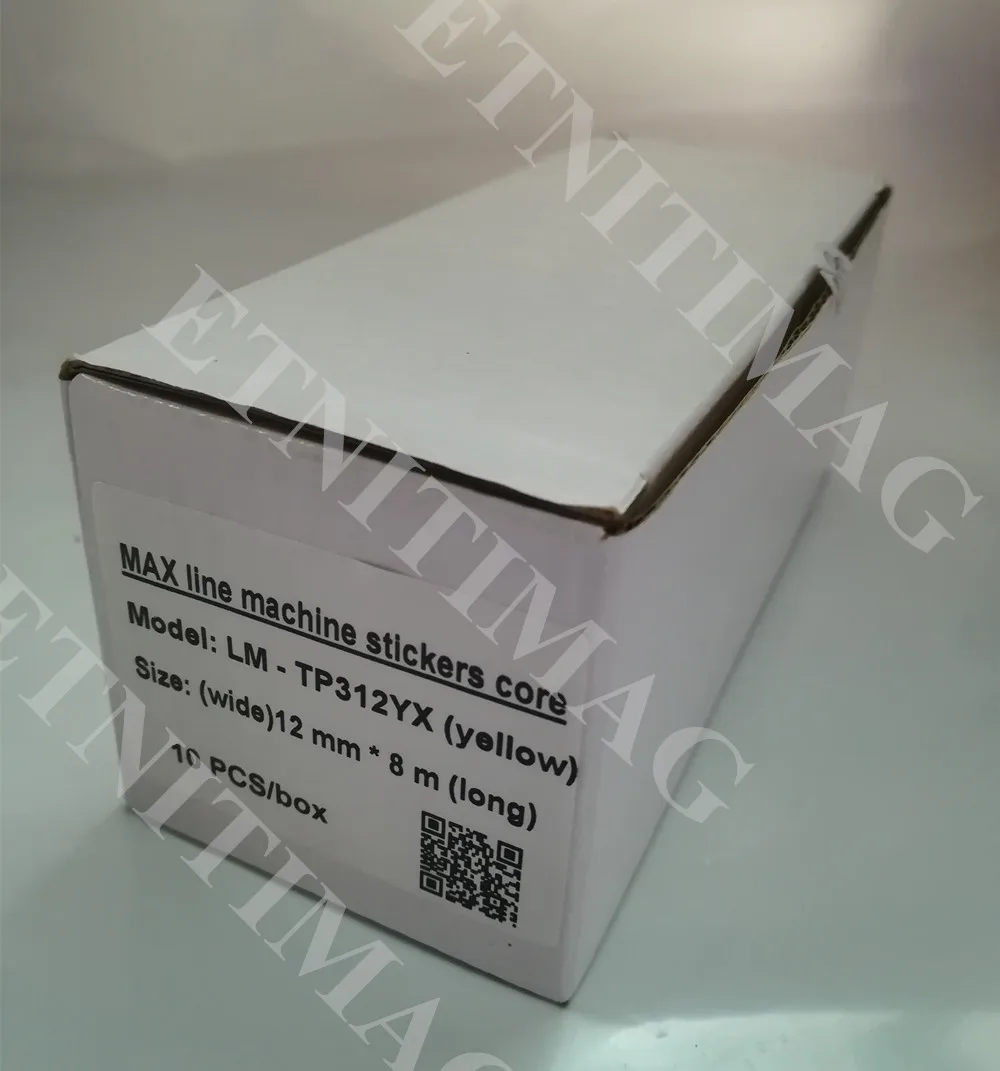 Ленты Max Letatwin Label Core 12ммх8м желтые для принтера маркировки кабелей электронной машины для нанесения букв lm-380e lm-380a lm-370e lm-390a/p.