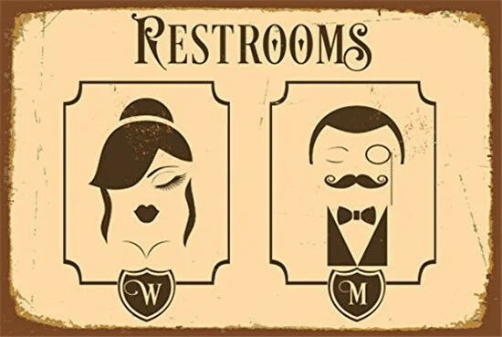 

Metal Tin Sign Restrooms Signal Pub Home Vintage Retro Poster Cafe ART