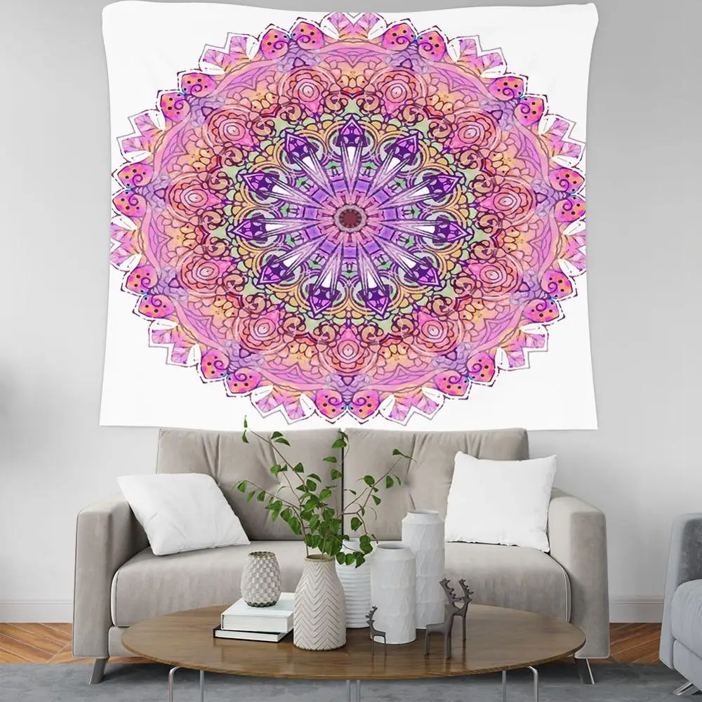 

Mandala Pattern Tapestry Bedroom Living Room Wall Hanging Tapestry Internet Celebrity Live Room Background Polyester Decoration