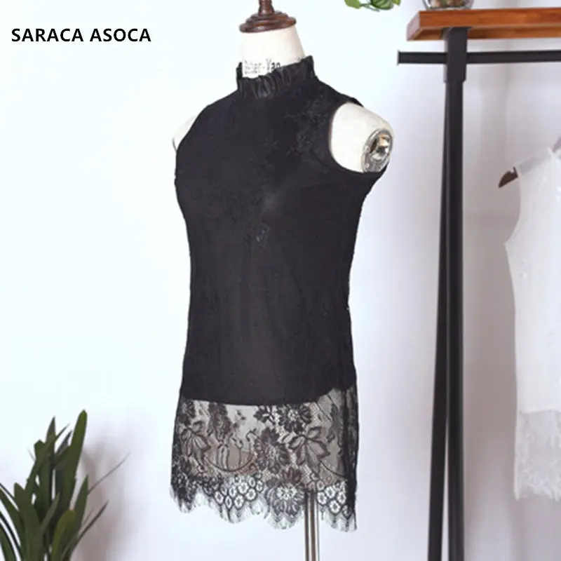 Модный осенне зимний кружевной длинный свитер Поддельный Воротник женский