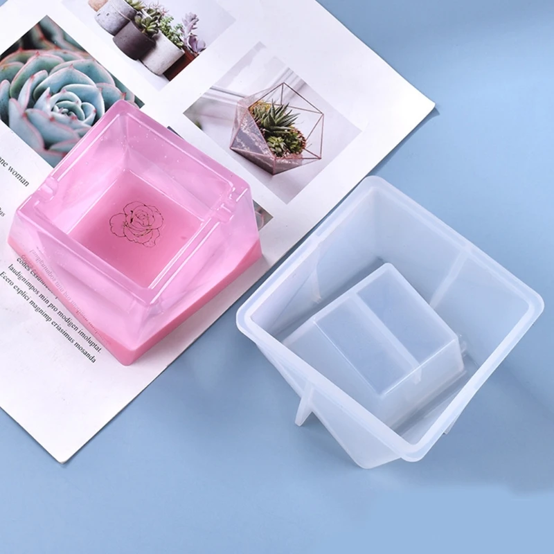 

Crystal Epoxy Resin Mold Irregular Ashtray Silicone Mould DIY Crafts Storage Container Making Tool