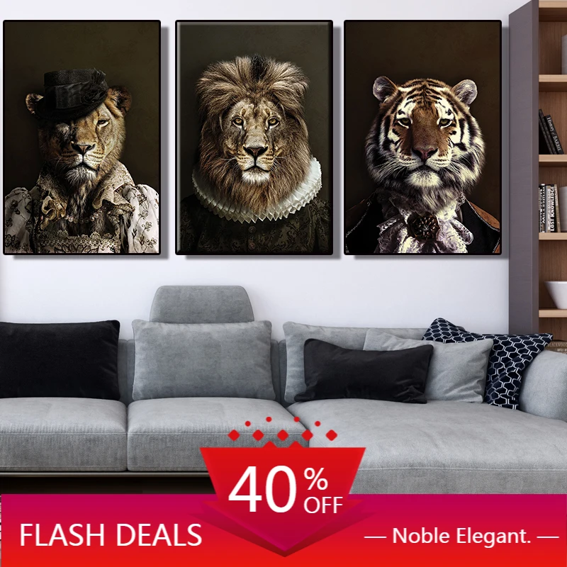 Рождество Картина на холсте для гостиной домашний декор тигр начинающих ходить