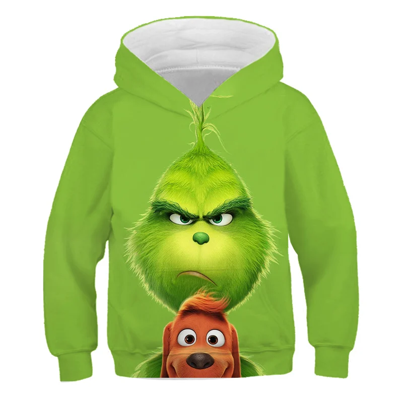 

Hot Selling Children's Boy's / Girl's Cartoon Character Grinch Hoodie Sportswear Outfits And 3D Printed Kids Sweatshirt