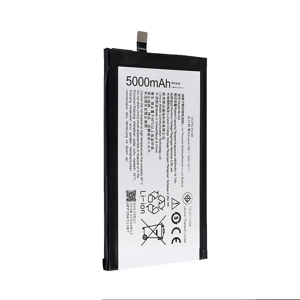 

100% Original Battery BL244 for Lenovo Vibe P1 P1a42 P1c58 P1c72 5000mAh Rechargeable Batteria with Tools kit