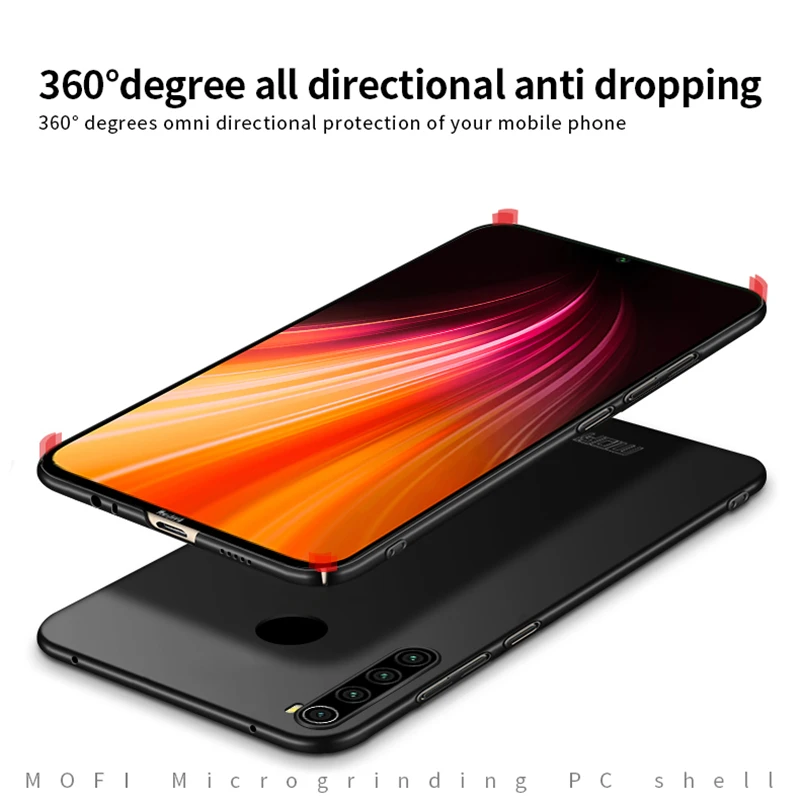 MOFI для Xiaomi Redmi Note 8 чехол матовый ПК ультра-тонкий полный охват задняя крышка чехол оболочка для Xiaomi Redmi Note 7 Pro Чехол