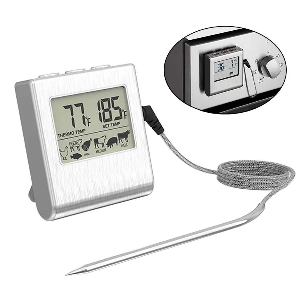 

Digital Meat Thermometer Stainless Steel Probe for Cooking BBQ and Grill