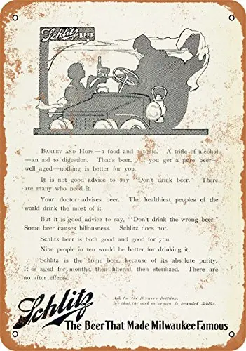 

Metal Sign - 1908 Schlitz Beer - Vintage Look
