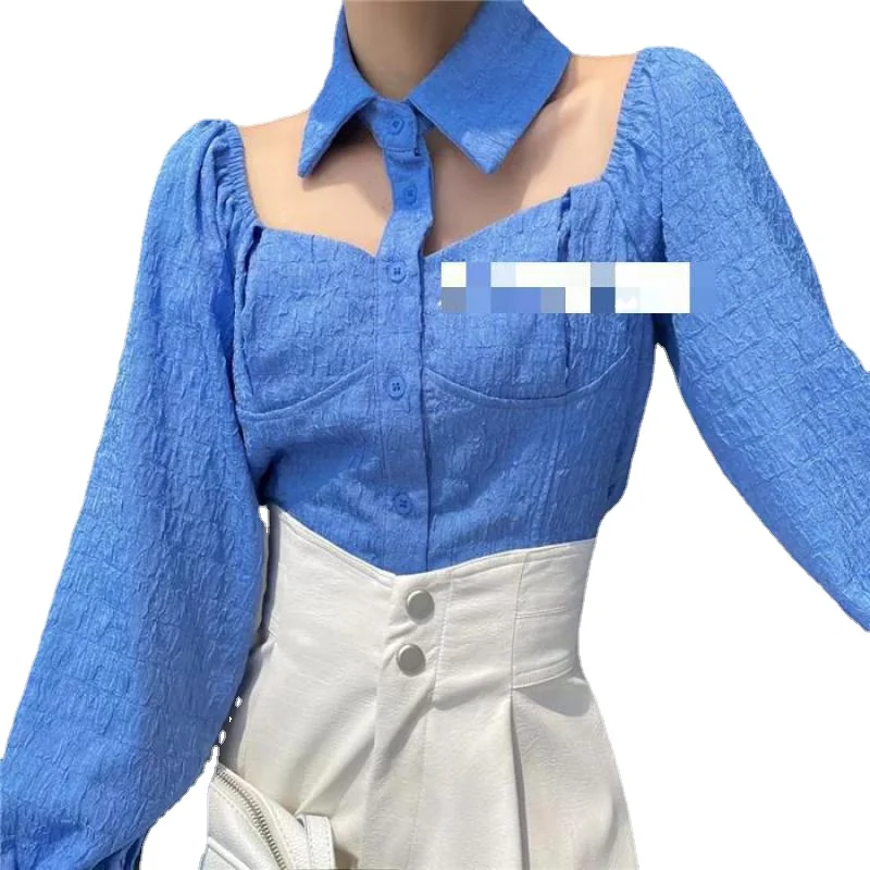 

Temperament Off Shoulder Puff Sleeve Women Blouses and Shirts All Match Autumn Spring Fashion Shirt Woman 2021 Female Tops New