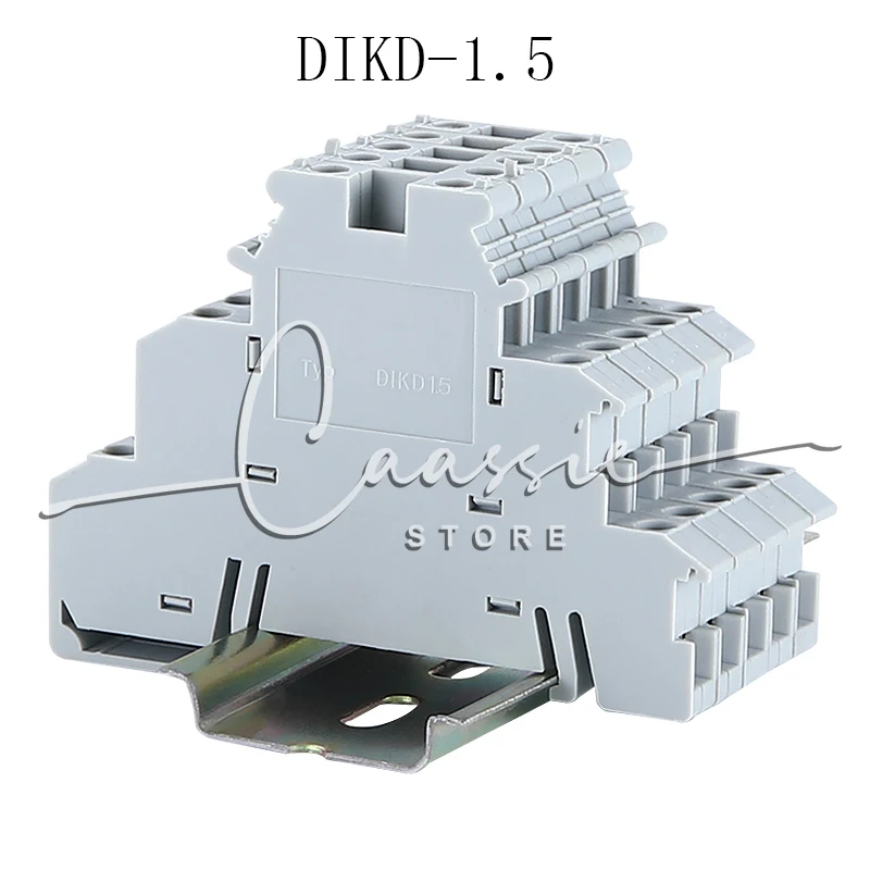 

Din Rail Terminal Block 10Pcs DIKD-1.5 Three Layer 3 Level Sensor Actuator Triple Wire Connector DIKD1.5 Wire Conductor