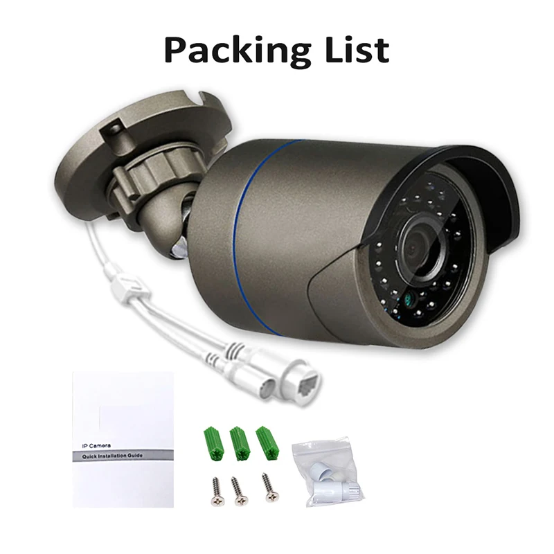 5MP/2MP/3.0mp Waterproof Outdoor Night Vision Security Network CCTV Onvif IP 48V POE H.265/H.264 Camera IOS/Andriod View | Безопасность