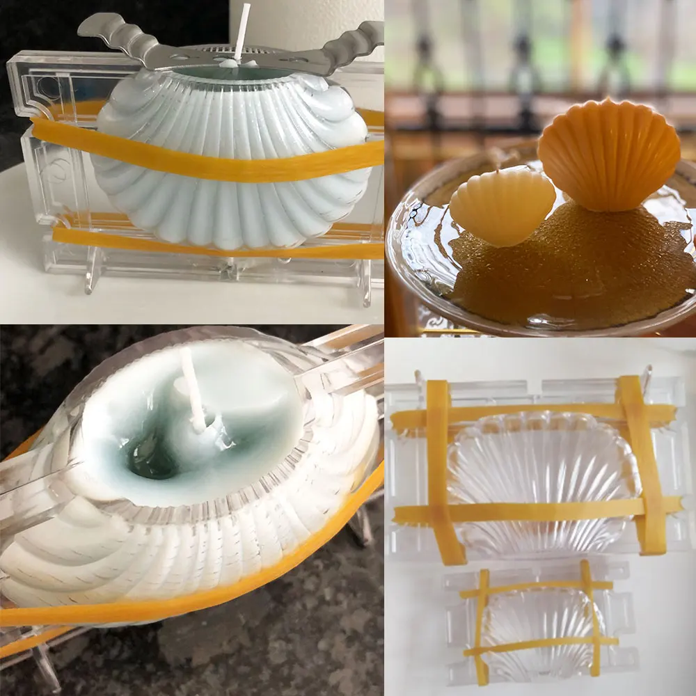 DIY Candle Mould Plastic 3D Sea Shell Shape Aromatherapy Mold Handmade Plaster Clay Soap Scallop Making Home Decor | Дом и сад