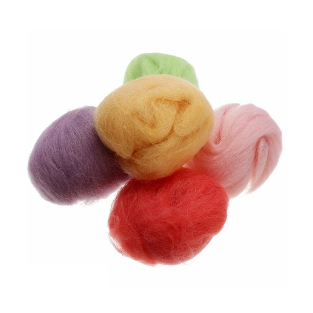 Войлок из шерсти мериноса 12 цветов мягкое шерстяное волокно для валяния иглой и