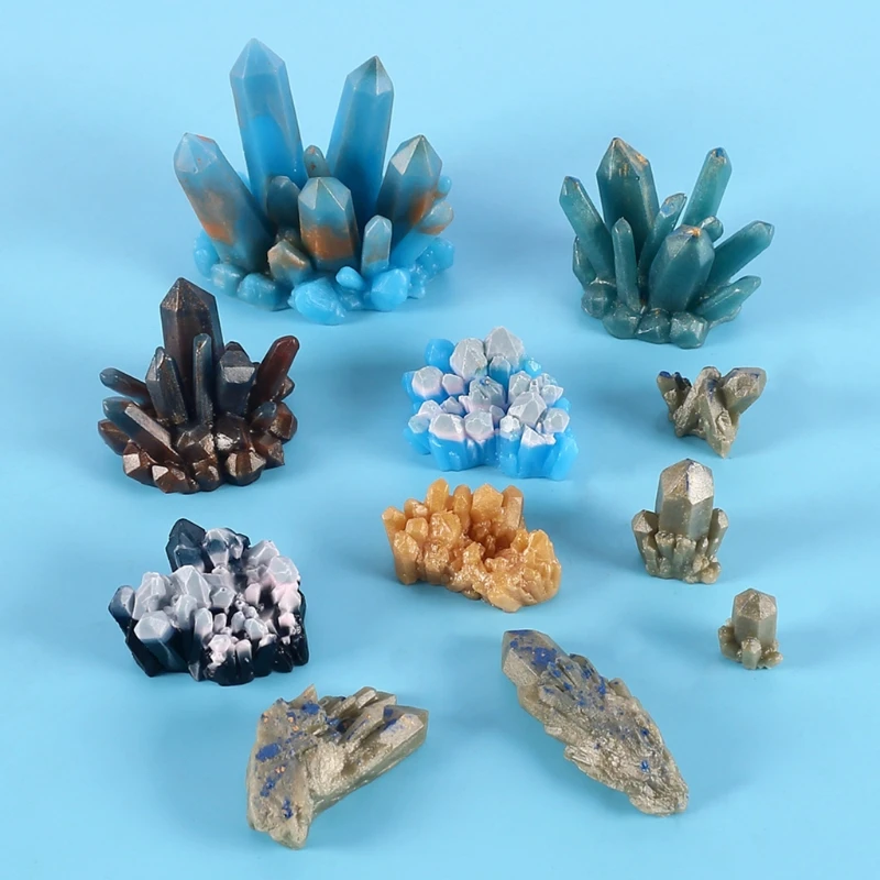 

Crystal Cluster Stone Silicone Mold UV Epoxy Resin Casting Mould DIY Jewelry Making Crafts for Making Crystal Rocks,Gems