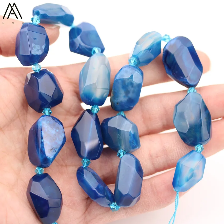 

Approx 16pcs/strand Natural Pink Blue Agates Freeform Slab Slice Loose Beads For DIY Bracelet Necklace Jewelry Making HY-72AMDJ