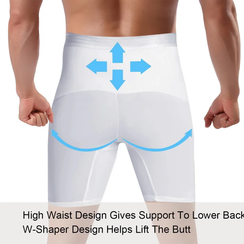 

Mens Body Shaper Compression Shorts Waist Trainer Tummy Control Slimming Shapewear Modeling Girdle Anti Chafing Boxer Underwear
