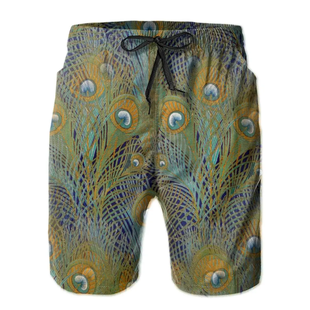 

Mens Pants Peacock Feathers Surfing Beach Board Swim Trunks Sport Quick Dry Mesh Casual Funny peacock Short for Adult